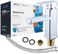 BATERIA ŁAZIENKOWA UMYWALKOWA KRAN STOJĄCA KWADRAT DO UMYWALKI CUBE CHROM