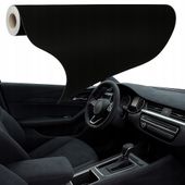 SAMOPRZYLEPNY ZAMSZ WELUR CZARNY TAPICERKA SAMOCHODOWA TKANINA