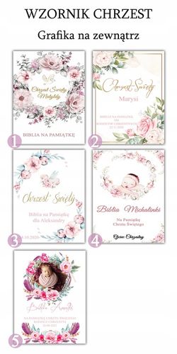 Biblia Pismo Święte Komunia Chrzest Pudełko Grawer Pamiątka PIĘKNE WZORY na Arena.pl