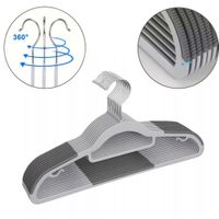 Wieszak Na Ubrania Do Szafy Wieszaki TSG-76 Antypoślizgowe Szare 10szt