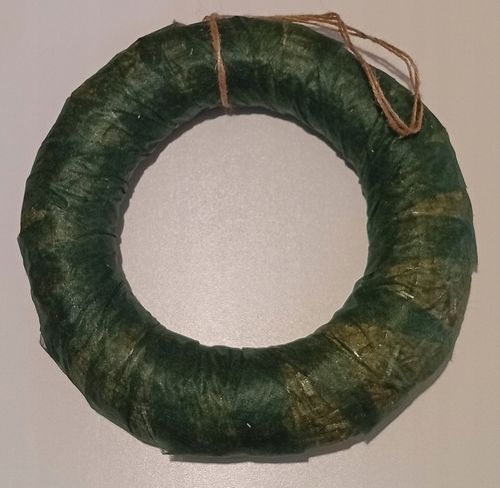 Podkład słomiany 28 cm owinięty fizeliną zieloną baza do wianka na Arena.pl