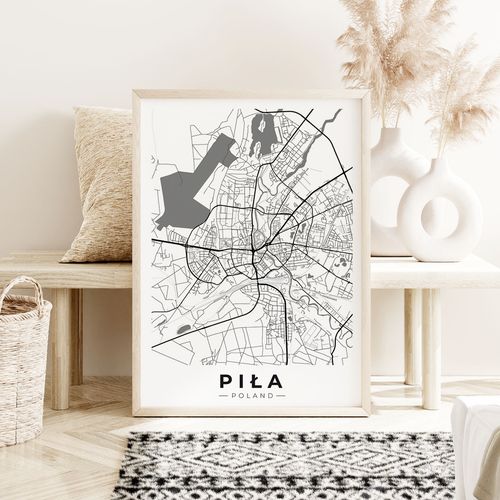 Plakat mapa miasta Piła 30x40 cm na Arena.pl