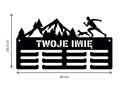 Wieszak na medale GÓRY RUN twoje imię dowolny tekst  375.1 na Arena.pl
