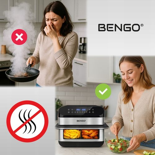 Frytkownica beztłuszczowa RODZINNA dual AIRFRYER 10L 2800W WiFi Tuya na Arena.pl