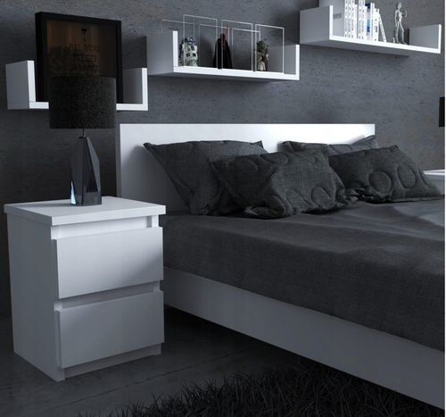 Szafka nocna 2szuflady stolik rtv komoda BIAŁY MAT na Arena.pl