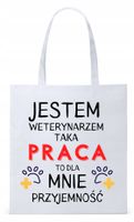 Dla Weterynarza Na Prezent Torba Eco Biała Shopper Z Nadrukiem Ze Zdjęciem
