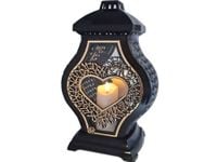 ZNICZ LAMPION NA GRÓB WAZA DUŻA RTN RAMA SERCE CZARNA+ŚWIECA LED