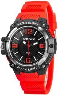 Xonix Męski zegarek sportowy, boczna latarka, podświetlenie, WR 100M, antyalergiczny