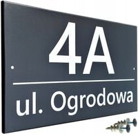 Tabliczka Adresowa Numer na dom ANTRACYT Duża - METALOWA - UV