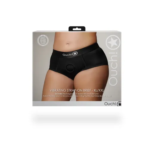 ouch! vibrating strap-on briefs xl/xxl - system o-ring, 10 trybow na Arena.pl