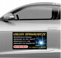 Magnes na samochód reklama magnetyczna 60x30 cm USŁUGI SPAWALNICZE