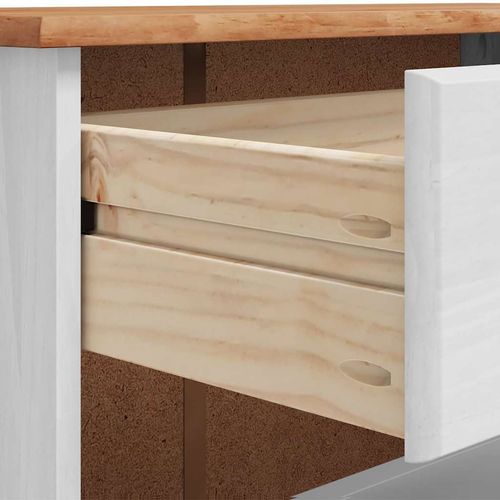 Szafka na buty ASKIM Biały 85 x 35 x 108 cm Lite drewno sosnowe na Arena.pl