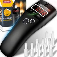 PRECYZYJNY PROFESJONALNY ALKOMAT CYFROWY LCD KALIBRACJE 10x USTNIKI TESTER