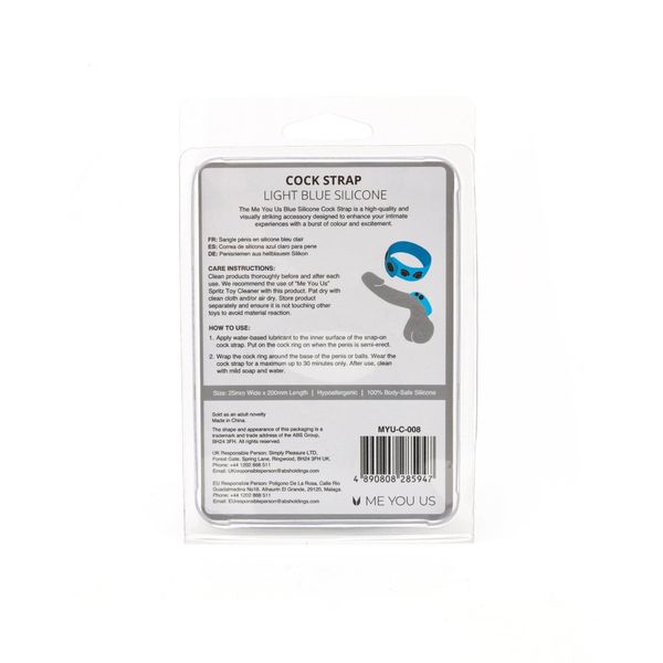 Me You Us Light Blue Silicone Cock Strap zdjęcie 6