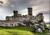 100 70CM OBRAZ PŁÓTNO ZAMEK OGRODZIENIEC PŁÓTNO RAMA