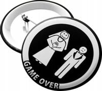 PRZYPINKI PLAKIETKI WIECZÓR KAWALERSKI DRUŻYNA PANA MŁODEGO GAME OVER WK10