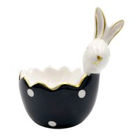 KRÓLIK WIELKANOCNY CERAMICZNY ZAJĄCZEK Z DONICZKĄ NA JAJKO ZIOŁA