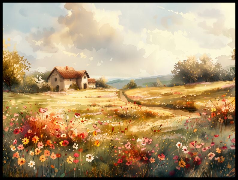 Plakat 100x75cm Sielski Domek zdjęcie 2