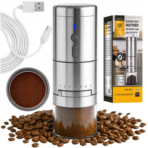 MŁYNEK DO KAWY ELEKTRYCZNY AKUMULATOROWY USB C MŁYNEK DO KAWY ZARNOWY na Arena.pl