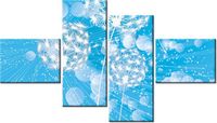 140CM 70 OBRAZ DMUCHAWCE ABSTRAKCYJNYM BŁĘKITNYM TLE ŚCIENNY