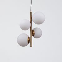 LAMPA wisząca RIGA PND-44213-4-HBR Italux loftowa OPRAWA modernistyczny ZWIS kule balls mosiądz