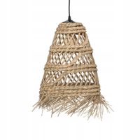Pleciona lampa ze słomy do salonu sypialni Boho Sufitowa Wisząca Żyrandol