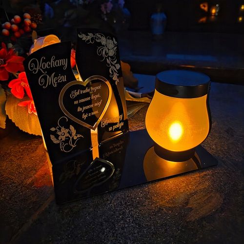 WIECZNY ZNICZ SOLARNY LED Statuetka dla MĘŻA na Grób Wszystkich Świętych na Arena.pl