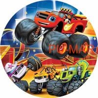 Opłatek na tort Urodziny Blaze Mega Maszyny Tekst Gratis Gruby 20 cm