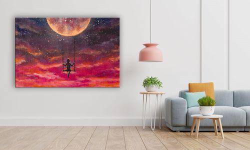 OBRAZ NA PŁÓTNIE 032 Huśtawka 90x60cm na Arena.pl