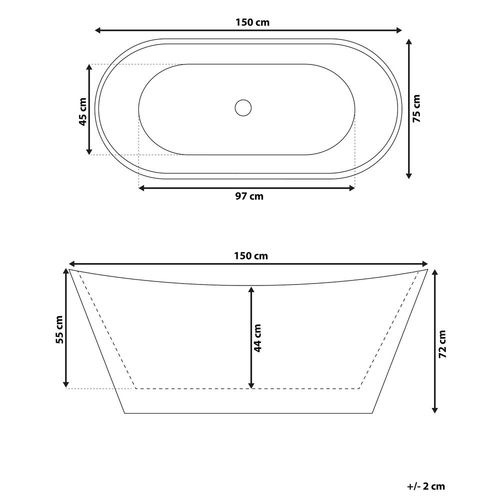 Wanna Wolnostojąca 150 Cm Biała Antigua na Arena.pl