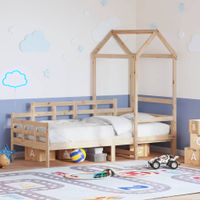 Łóżko dzienne z daszkiem, 80x200 cm, lite drewno sosnowe