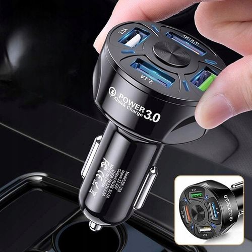 MOCNA SZYBKA ŁADOWARKA SAMOCHODOWA 4x USB PD QC 3.0 DO TELEFONU + KABEL na Arena.pl