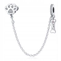 Łańcuszek Zabezpieczający SREBRO 925 Separator Łapka Psa i Kość