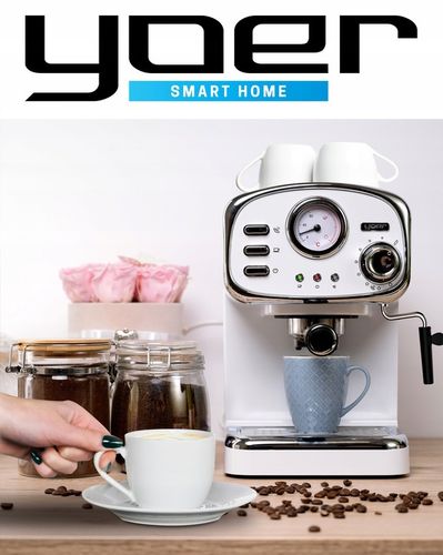 Kolbowy ekspres ciśnieniowy Yoer Breve 1100 W biały na Arena.pl