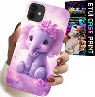 ETUI DO IPHONE 11 - SŁODKI SŁONIK NA RÓŻOWYM TLE CASE +FOLIA