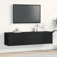 Szafka pod TV czarny dąb 120x30x30,5 cm materiał drewnopochodny