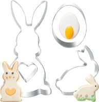 Duże Foremki Wielkanocne do Ciastek Stal Nierdzewna Zestaw 3 Sztuk 8 cm