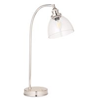 Vintage lampa stołowa L&-197590 Light& ze szklanym kloszem nikiel