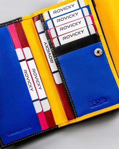 skórzany, elegancki portfel damski na zatrzask - rovicky na Arena.pl