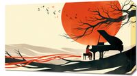 Obraz 70x40cm Pianistka