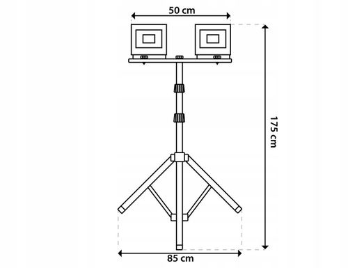 Naświetlacz Halogen LED Lampa 2x 100W + Statyw + Przewód Zasilający na Arena.pl