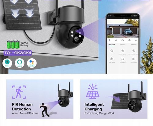 SOLARNA KAMERA IP OBROTOWA ZEWNĘTRZNA WIFI 4MP na Arena.pl