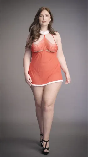 le desir merry plus size komplet babydoll z wiązaniem, czerwony 1x-3xl na Arena.pl