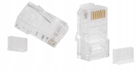 100 SZT. KOŃCÓWKI WTYK WTYKI RJ45 8P8C UTP KAT.6 CAT.6 Z PROWADNICĄ LANBERG na Arena.pl