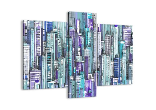 Obraz Na Płótnie - Drapacze Chmur - 95X80 Cm - Cb95X80-3857 na Arena.pl