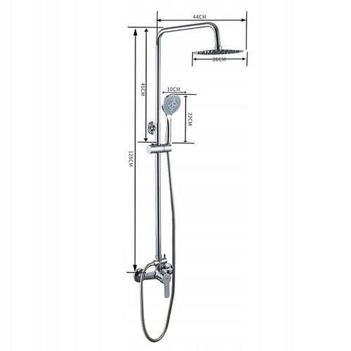 BATERIA PRYSZNICOWA ŁAZIENKOWA ŚCIENNA ZESTAW Z DESZCZOWNICĄ HAVANA CHROM na Arena.pl