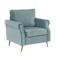 Fotel welurowy miętowy VIETAS