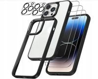 Zestaw 6w1 Emetok do Apple iPhone 14 Pro czarny, etui, 3x szkła, plecki