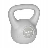 Kettlebell 8kg szary kettle hantel odważnik kula do ćwiczeń ABS Rebel