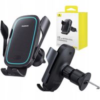 2 x Uchwyt samochodowy z ładowarką Baseus MilkyWay Pro 15W (czarny)